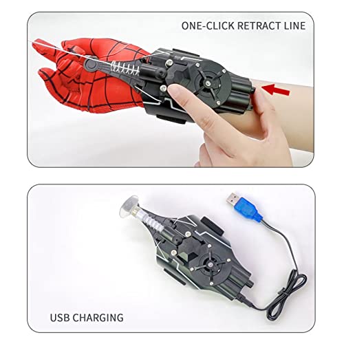 Spider Web Shooters That Actually Shoot,7.8ft Real Rope Launcher,Spider Web Gadgets Toy Cool Gadgets for Kids (black) - Image 3