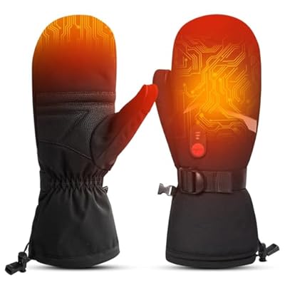 SNOW DEER Heated Mittens for Men and Women, 7.4V Rechargeable Electric Gloves with Touchscreen, Thermal Hand Warmers for Skiing, Hiking & Winter Outdoor Sports(XL)