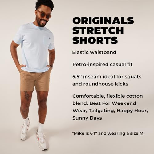Image of Chubbies Chino Shorts Men 5.5 Inch - Mens Shorts Casual with Elastic Waistband, Side and Back Pockets, Stretch Cotton Blend