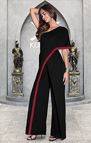 Image of KOH KOH Womens 2026 One Off Shoulder Asymmetric Long Pant Jumpsuit Romper