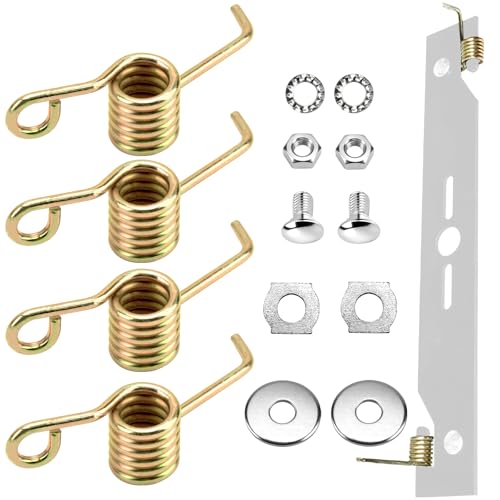 WuWoWo 4 Pack 330105 Power Rake Replacement Springs w/Mounting Hardware for Maxpower 330105 Dethatcher Springs for Maxpower Arn-Old 16 Dethatching Mower Blade (Without Weed Replacement Blades)