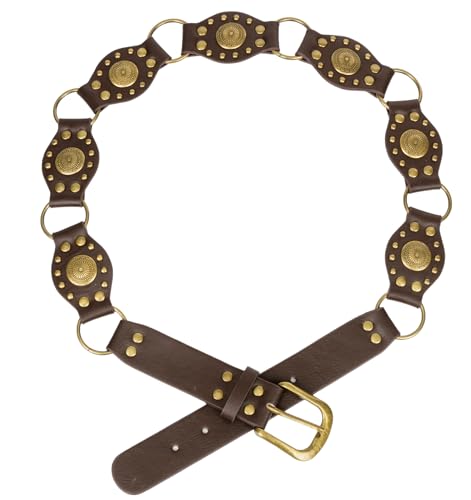 Western-Belts for Women Cowgirl-Disc-Belt - Wide-Disc-Belts Concho-Rivet-Belts for Jeans Pants(for 26-36''Wasit)