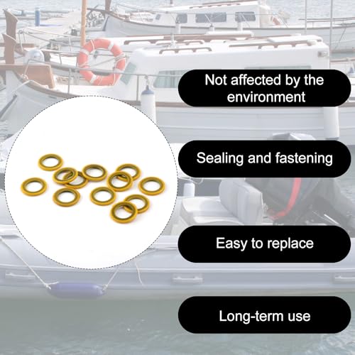 Image of 12pcs 26-830749 Gearcase Drain Plug Seal Washer Gaskets, Lower Unit Grease Gaskets Washer Drain Plug Seal Gearcase Lube Drain Screw Washer Compatible with Mercury Marine /Mercruiser