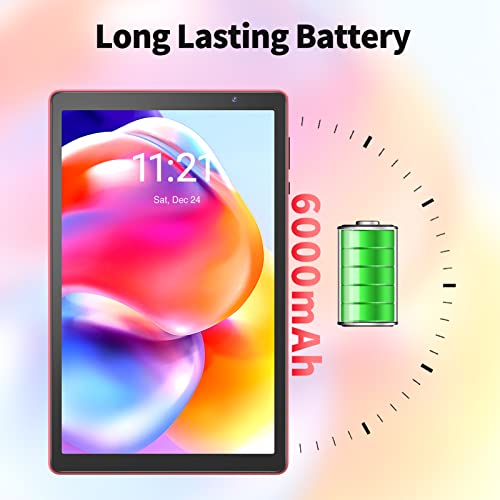 Image of PRITOM Tablets 10 inch, TAB10 Android 14 Tablet, Quad-Core, WiFi, 32 GB, 6000mAh, HD IPS Display, Dual Camera, Bluetooth (Pink)