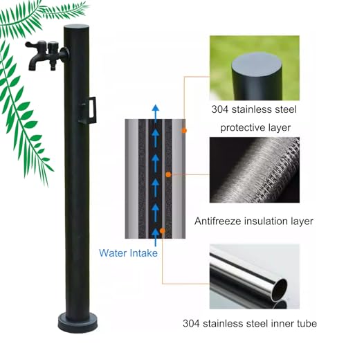 Colonne d'eau de jardin verticale en acier inoxydable fontaine de cour