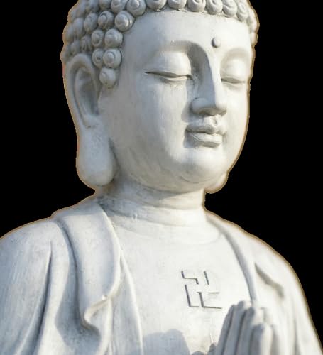 Statue de Bouddha blanc D516A02 pour decoration interieure zen - 2