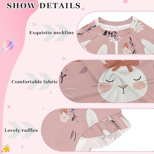 Cute Easter Bunny Rabbits One Piece Swimsuits for Girs Rashguard Swimwear with Zipper 3T 202b90864