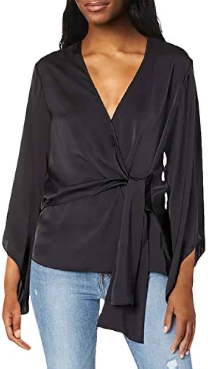 Ramy Brook Women's Cassandra Satin Wrap Top