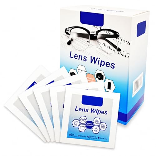 Lens Cleaning Wipes for Glasses & Screens (100 Count) Individually Wrapped Streak-Free Anti-Fog Anti-Static Alcohol-Free Safe for Eyeglasses Phone Laptop Camera Lens & Sunglasses