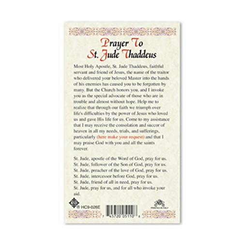 Cartes de prière St Jude Thaddeus image sainte plastifiée - 6