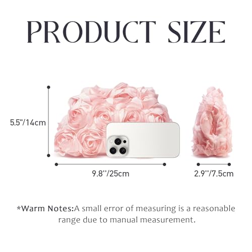 Image of 3D Flower Evening Bag for Women Elegant Floral Bridal Handbags Rose Clutch Purse for Wedding, Prom, Cocktail Party,Date Night