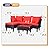 FDW Patio Furniture Sets 5 Pieces Outdoor Wicker Conversation Set Sectional Sofa Rattan Chair for Outdoor Backyard Porch Poolside Balcony Garden Furniture with Coffee Table,Red Cushion