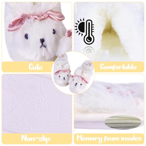 Women's Bunny Animal Slippers - Cozy Fuzzy Winter Rabbit with Bow House Shoes, Plush Warm Bedroom Slippers, Cute Gift for Valentine's Day & Birthday3