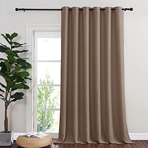NICETOWN Blackout Curtains & Drapes - Privacy Thermal Efficiency Backdrop Curtains for Bedroom Room Divider Living Room Patio Sliding Glass Door, Wide 80 x Long 144 inch, Cappuccino, 1 Panel