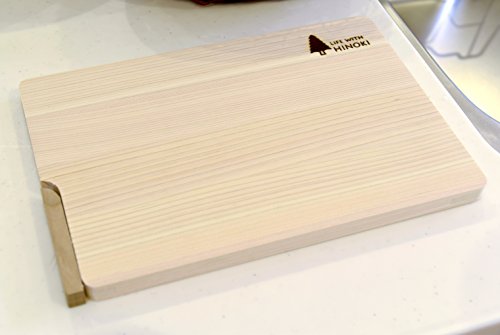 Tabla de Cortar de Madera Umezawa 44301, Tonos Hinoki, con Soporte Independiente, 27 x 18 x 1.5 cm, Hecho en Japón miniatura 2