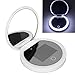 UV Mirror Sunscreen Testing Camera with Adjustable Brightness, 2X Magnification Travel Makeup Mirror, 3.5in Pocket Size L