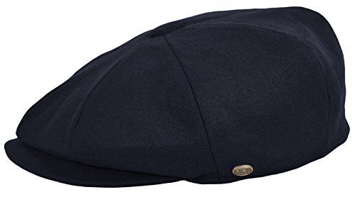 Men's Wool Newsboy Cap, Herringbone Driving Cabbie Tweed Applejack Golf Hat (Navy, X-Large) - Thumbnail 2