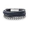 Steve-Madden-Stainless-Steel-Blue-Leather-Twisted-Curb-Chain-Stackable-Bracelet-for-Men Steve Madden Stainless Steel Blue Leather Twisted Curb Chain Stackable Bracelet for Men