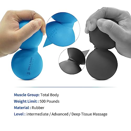 Image of 5BILLION Peanut Massage Ball - Double Lacrosse Massage Ball & Mobility Ball for Physical Therapy - Deep Tissue Massage Tool for Myofascial Release, Muscle Relaxer, Acupoint Massage (Black)