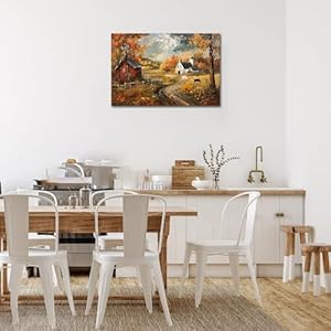   CXVU-Large-Fall-Wall-Art-Farmhouse-Fall-Pictures-Wall-Decor-for-Living-Room-Fall-Canvas-Wall-Art-Framed-Rustic-Farm-Barn-Autumn-Wall-Art-for-Wall-Fall-Artwork-Ready-to-Hang-28x40