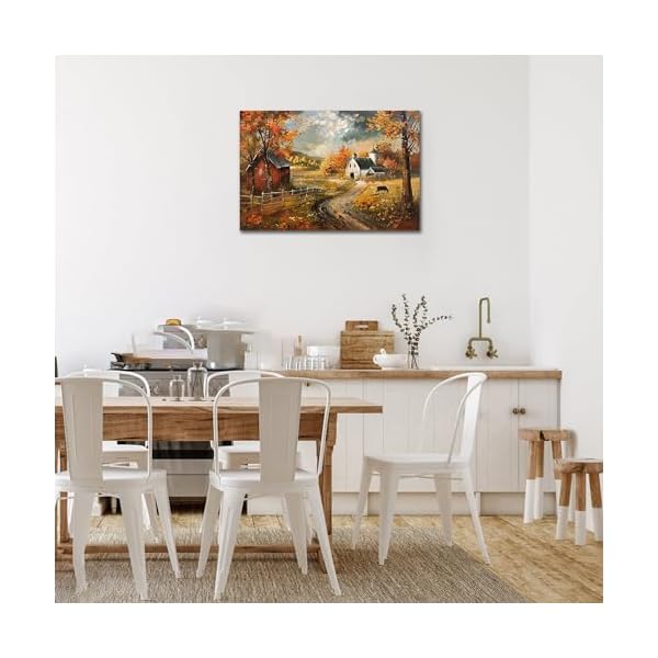   CXVU-Large-Fall-Wall-Art-Farmhouse-Fall-Pictures-Wall-Decor-for-Living-Room-Fall-Canvas-Wall-Art-Framed-Rustic-Farm-Barn-Autumn-Wall-Art-for-Wall-Fall-Artwork-Ready-to-Hang-28x40