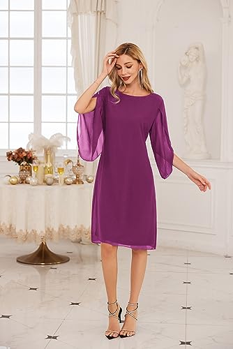 Image of GRACE KARIN Womens Formal Wedding Guest Dress 2026 Chiffon Cocktail Dress Mother of the Bride Dresses Midi Fashion Clothing
