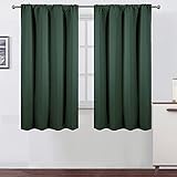 LEMOMO Green Blackout Curtains/42 x 63 Inch/Set of 2 Panels Rod Pocket Room Darkening Curtains for Bedroom