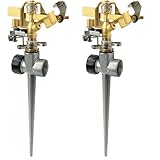 Hourleey 2 Pack Impact Lawn Sprinklers for Yard, Heavy...