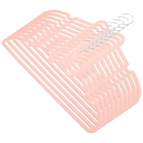 Cintres en velours rose avec noeud | Lot de 10 pièces légères pour placard - 2