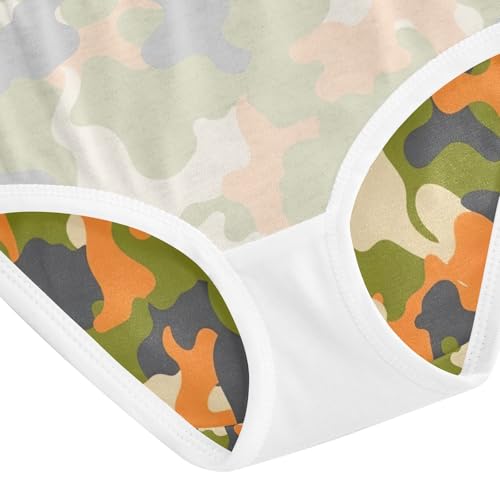 Toddler Briefs, Camouflage Olive Green Girls Cotton Underwear, 2–8 Years4