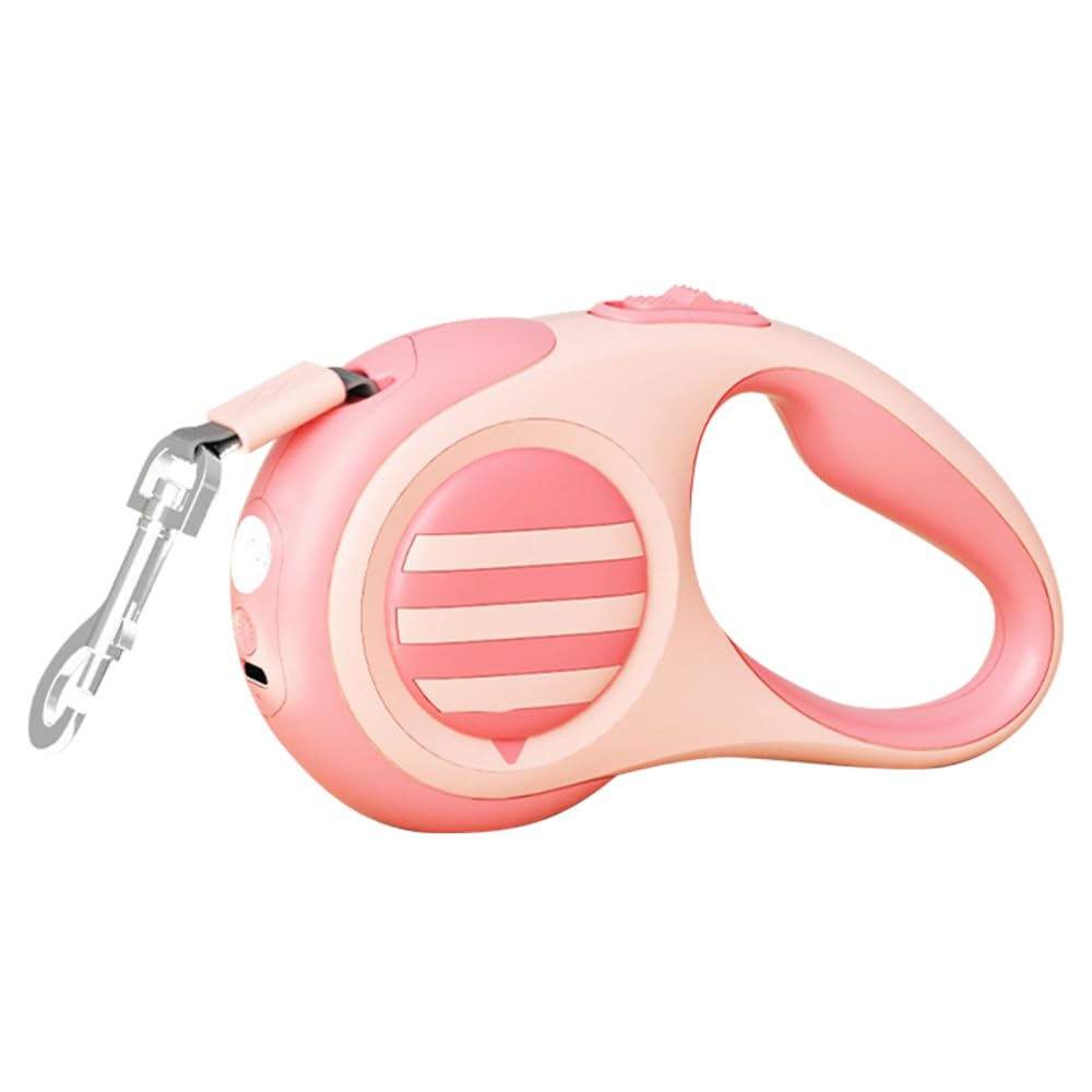 Retractable Cat Leash, 16ft Dog Walking Cord 360ยฐ Tangle-Free Dog Lead with USB-C Socket LED Light for Small Medium Dogs Cats