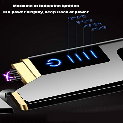 Electric Lighter LED Battery Indicator Safety Switch USB Rechargeable Lighter Windproof Lighter for Camping Fire Starter Hunting Backpacking Hiking - Image 4