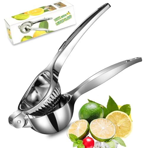 TEZZ Premium Lemon Squeezer, Large Heavy Duty Handhelp Juicer for Lemon, Metal Hand Press Citrus Juicer, Lime Squeezer Bar Tool, Manual Citrus Press