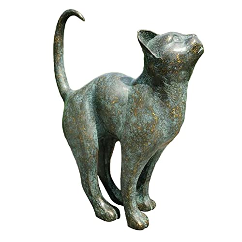 Sculpture de maison chat en résine pour étagère salon et bureau