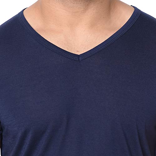 Image of Men's Cotton Blend Half Sleeve V Neck Tshirt