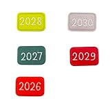LOT D'ETIQUETTES : Etiquettes des années pour calendrier LUDI. Lot de 5 étiquettes : 2025, 2026, 2027, 2028, 2029