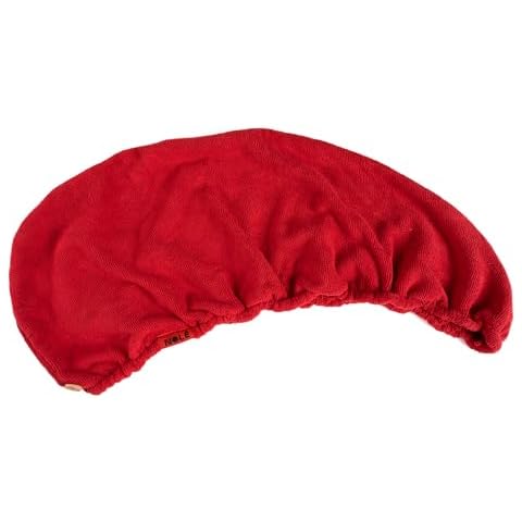 NOLE Ultra-Soft Red Microfiber Hair Towel Wrap - Quick-Dry Hair Turban Towel for Women, Absorbent Hair Drying Towel for Long Hair, Frizz-Reducing Hair Wrap Cover