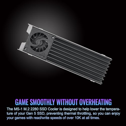 Image of Thermaltake MS-1 M.2 2280 SSD Cooler, Heatsink with 8000 RPM Micro Blower Fan, CL-O043-AL02BL-A