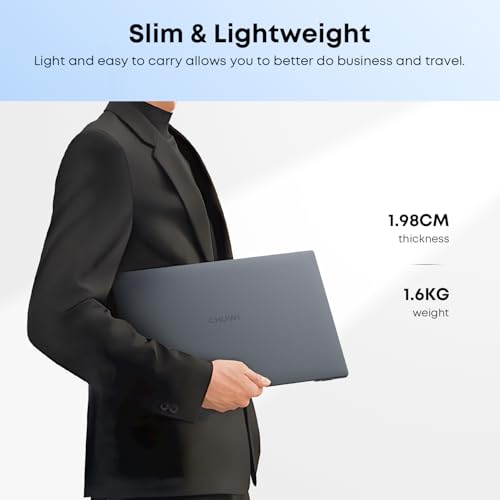 Image of CHUWI Laptop Computer 15.6'', 256GB SSD 8GB DDR4, Windows 11 Business Laptop with Intel Celeron CPU, 2K FHD Display, TF Card, WiFi, Bluetooth, HDMI, Type-C, 38Wh Battery, Grey (Herobook Plus)