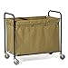 ZAQI Pojemnik na pranie wózek na kółkach do szpitala szkolnego, wózek do sortowania ciężkich pralni z wodoodporną torbą (kolor: Khaki)
