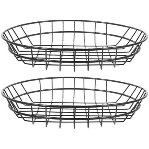 JOINPAYA Cesta de Hierro Hueca para Servir Aperitivos y Snacks, Cesta Grande Creativa para Frutas y Verduras, 2 Piezas, Adecuado para Cocina y Restaurante