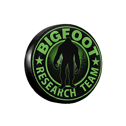 Image of Sasquatch Research Team Green Spare Tire Cover,Universal Wheel Tire Cover for Trailer, RV, SUV, Truck,Camper and Many Vehicle,Weatherproof Tire Protectors(14 inch for Diameter 23 inch-27 inch)