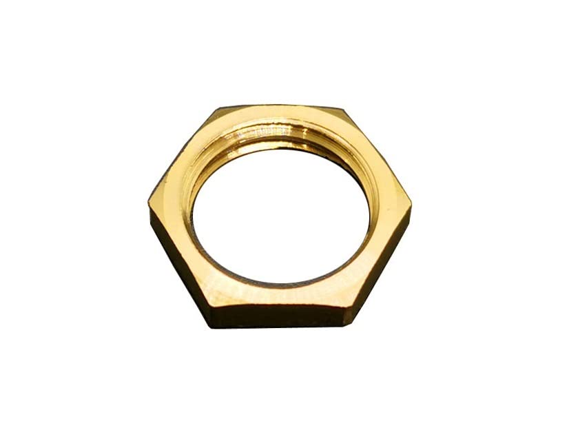 Brass Hex Lock Nuts for Pipe Connection - 1/8" to 1" BSP Female Thread with Hex Shank and Flange Cap - Durable Brass Construction (5Pcs 03)