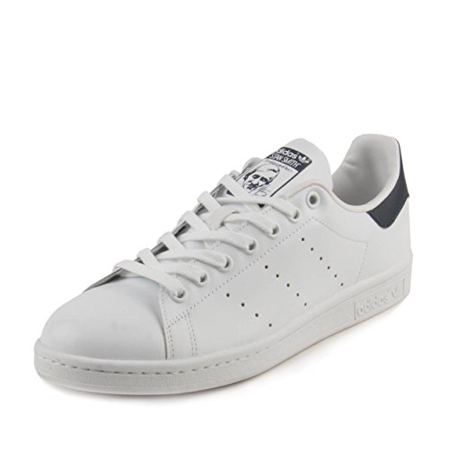 adidas mens Stan Smith Sneaker, Core White/Core White/Dark Blue, 10 US