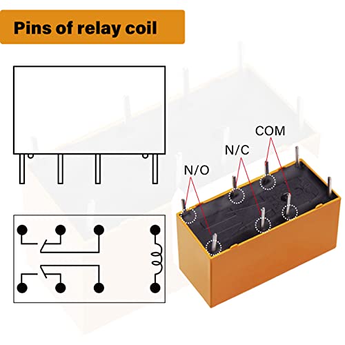 12Pcs Dpdt Relay Dc 5V Coil 8 Pin 2No 2Nc Mini Pcb Power Relays Hk19F-5V #TOP1