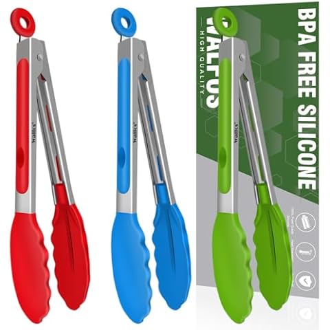 Walfos® 18 cm Kitchen Tongs Set of 3 Cover
