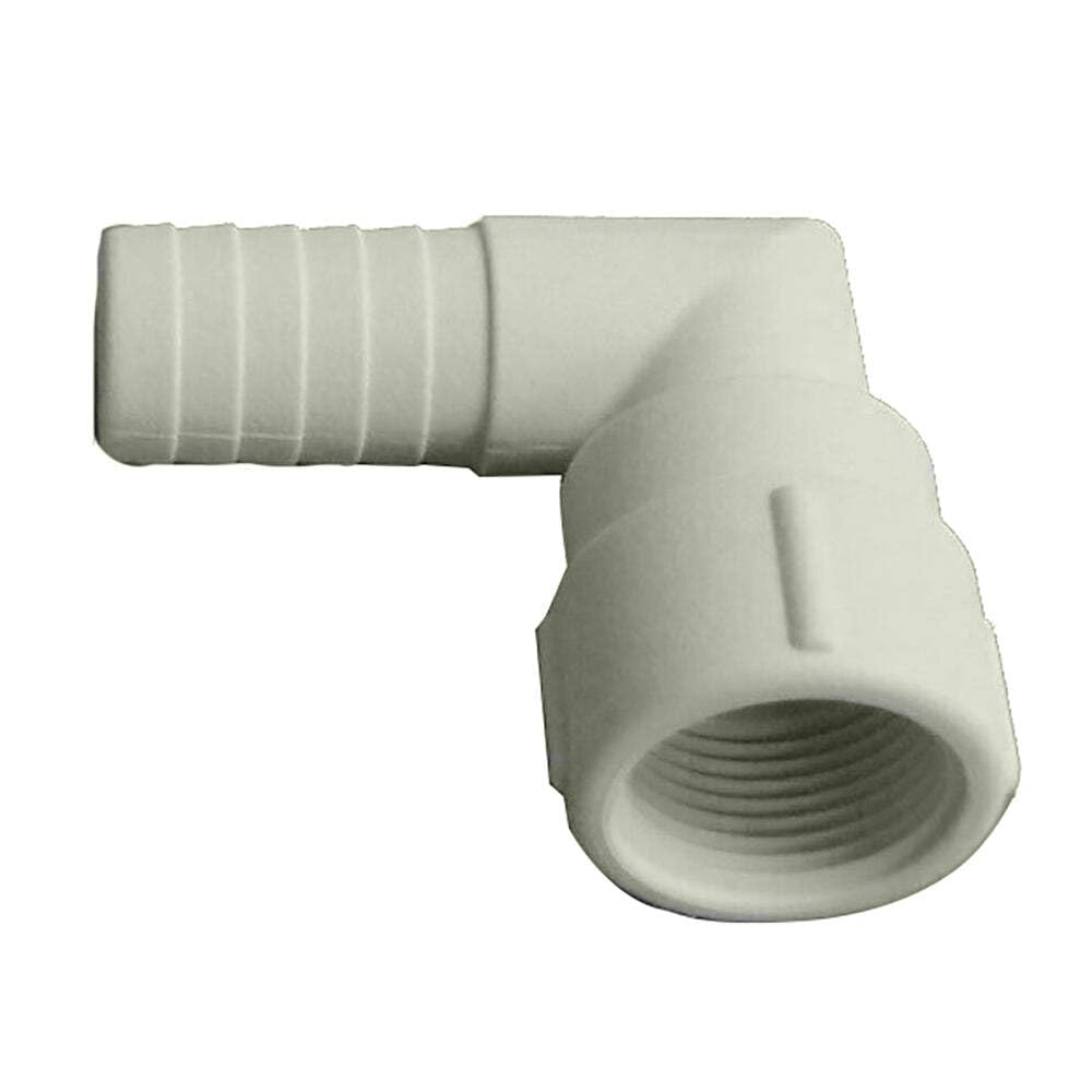 Raccord coudé Rule Port 1201R 3/4" évite le pliage des tuyaux de cale