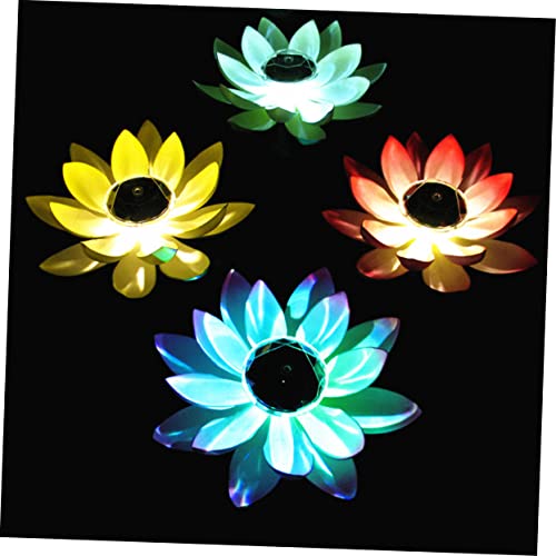OSALADI 4 Pcs Luz Flutuante De Água Luz Solar Da Flor Luzes De Lagoa Movidas a Energia Solar Luzes D