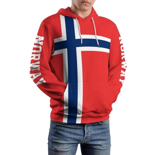 Sweat à capuche drapeau norvégien avec finitions soignées en tissu doux