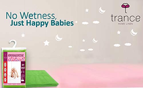 Trance Water Proof Bed Dry Sheets for Kids | Baby Bed Protectors | Mattress Protectors for New Born Children | Bedsheet Cover Mats for Wet (70x50 cm, Small, Pista Green) 1